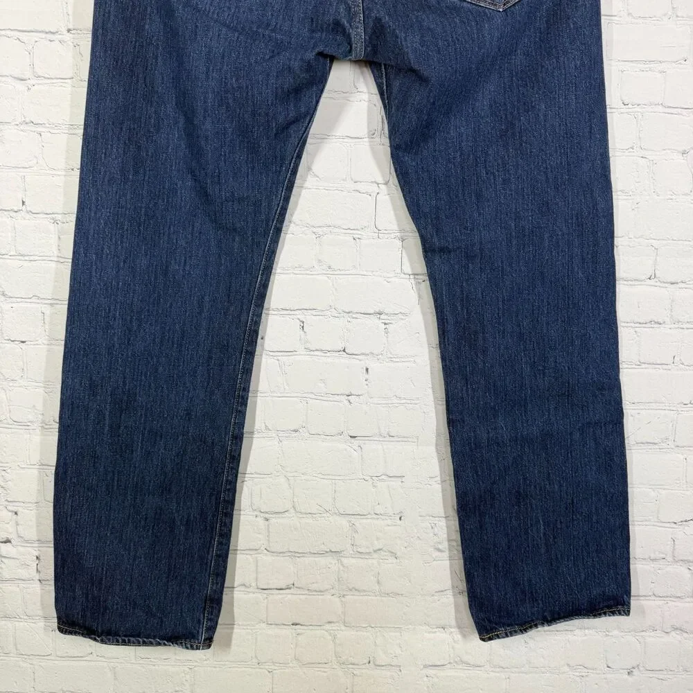 Levi’s 501 Jeans Mens 36x32 Button Fly Denim Blue Dark Wash Straight Leg Western